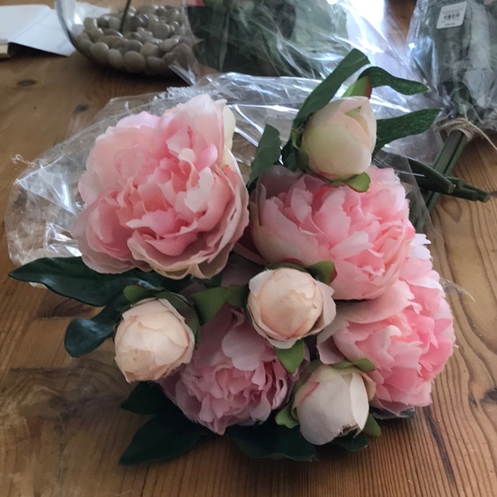 Pottery Barn faux peony bunch
